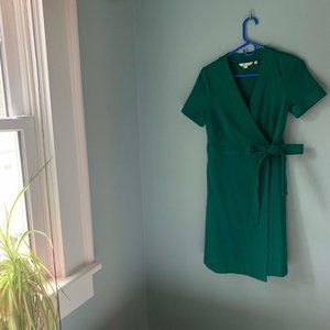 Boden emerald wrap dress, well made, size 8P